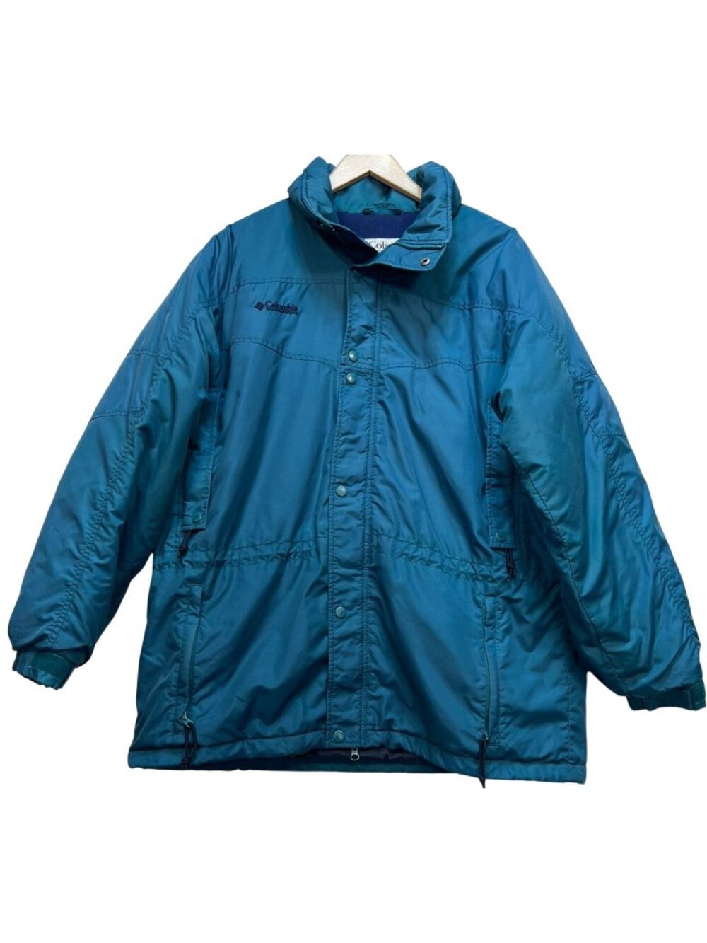 Vintage Columbia Men's Fleece-Lined Ski Parka Jacket Long Sleeve Size L Teal